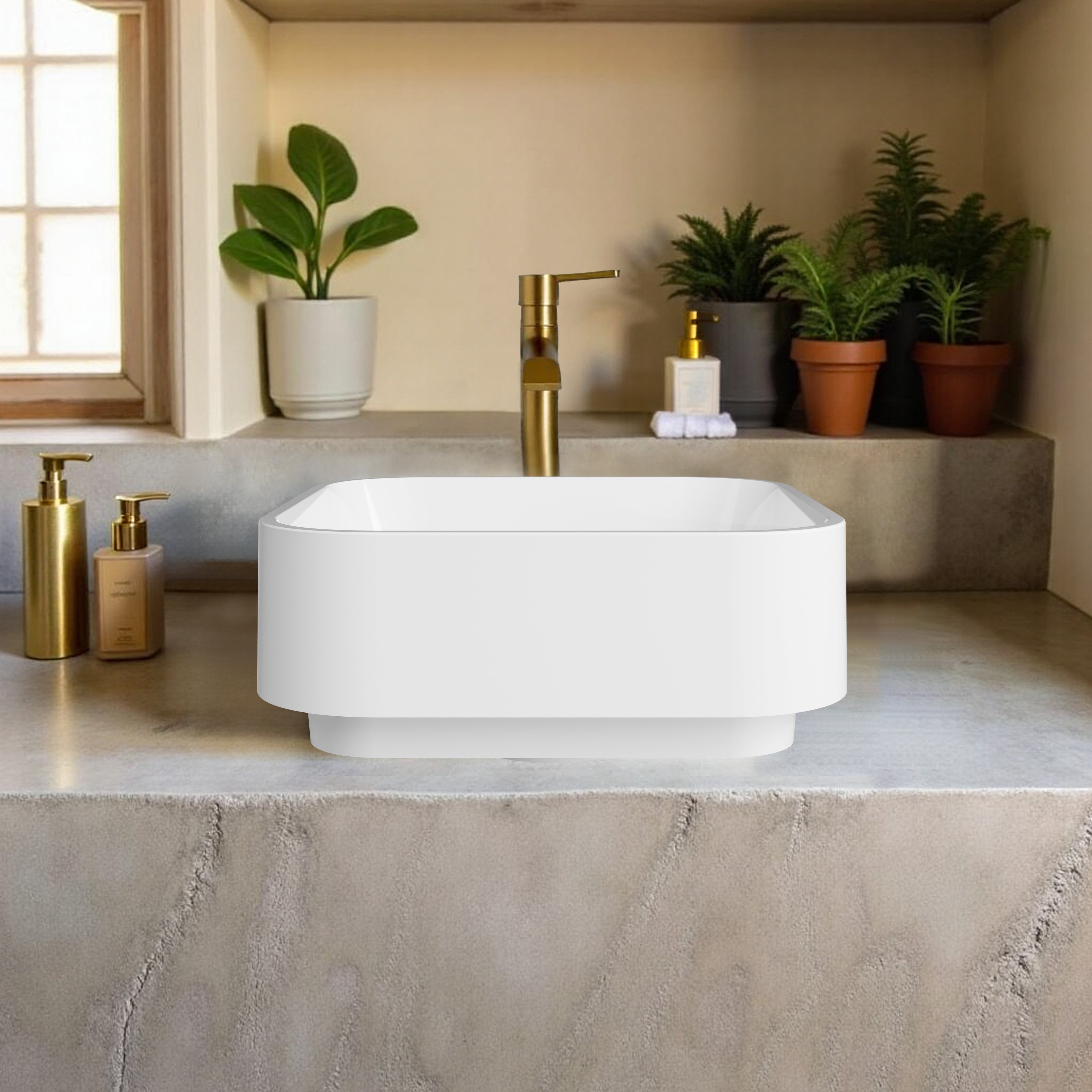 15"x 15" AC SQUARE COUNTER-TOP SINK