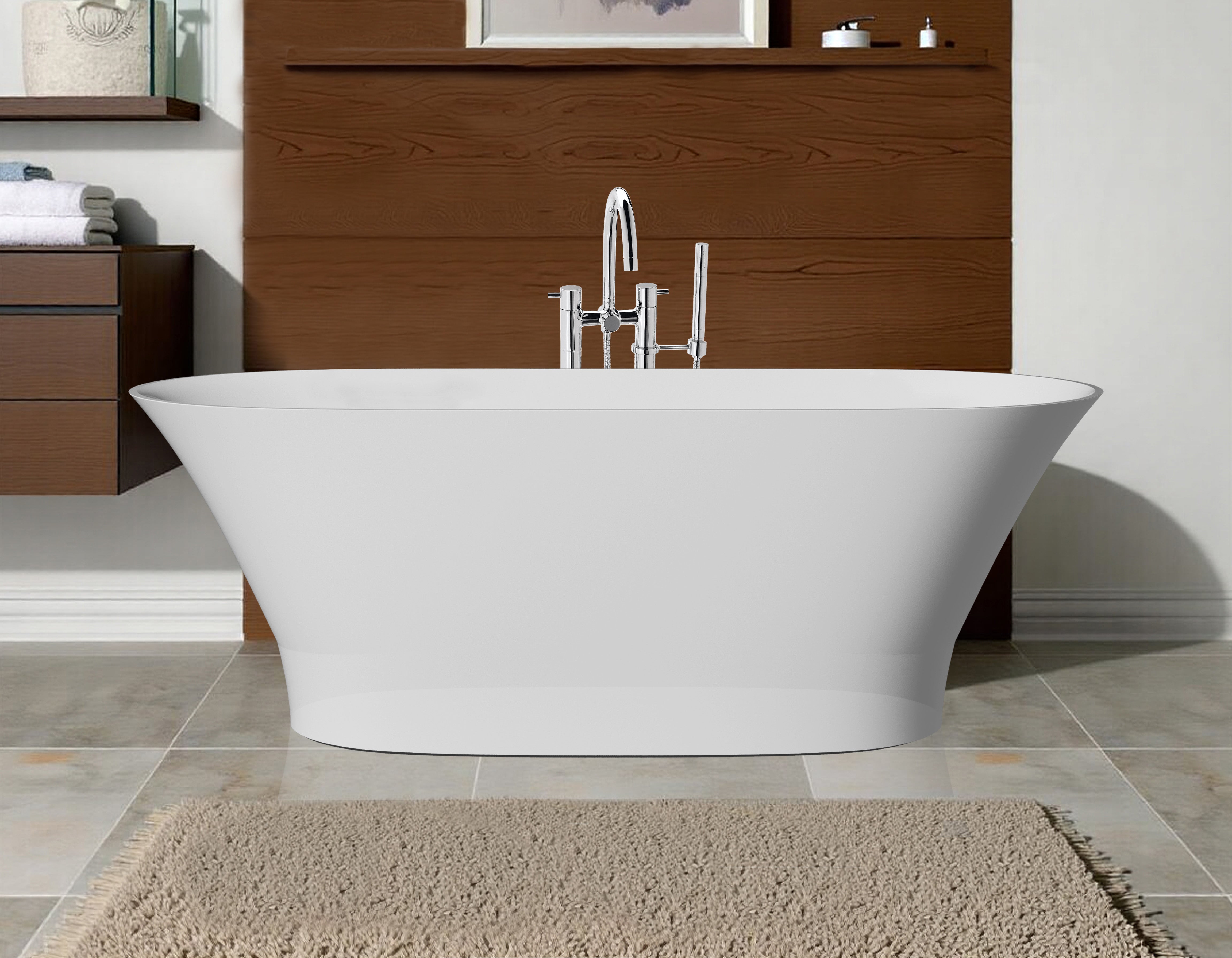 BAIGNOIRE OVALE AUTOPORTANTE MAC 61" x 27"