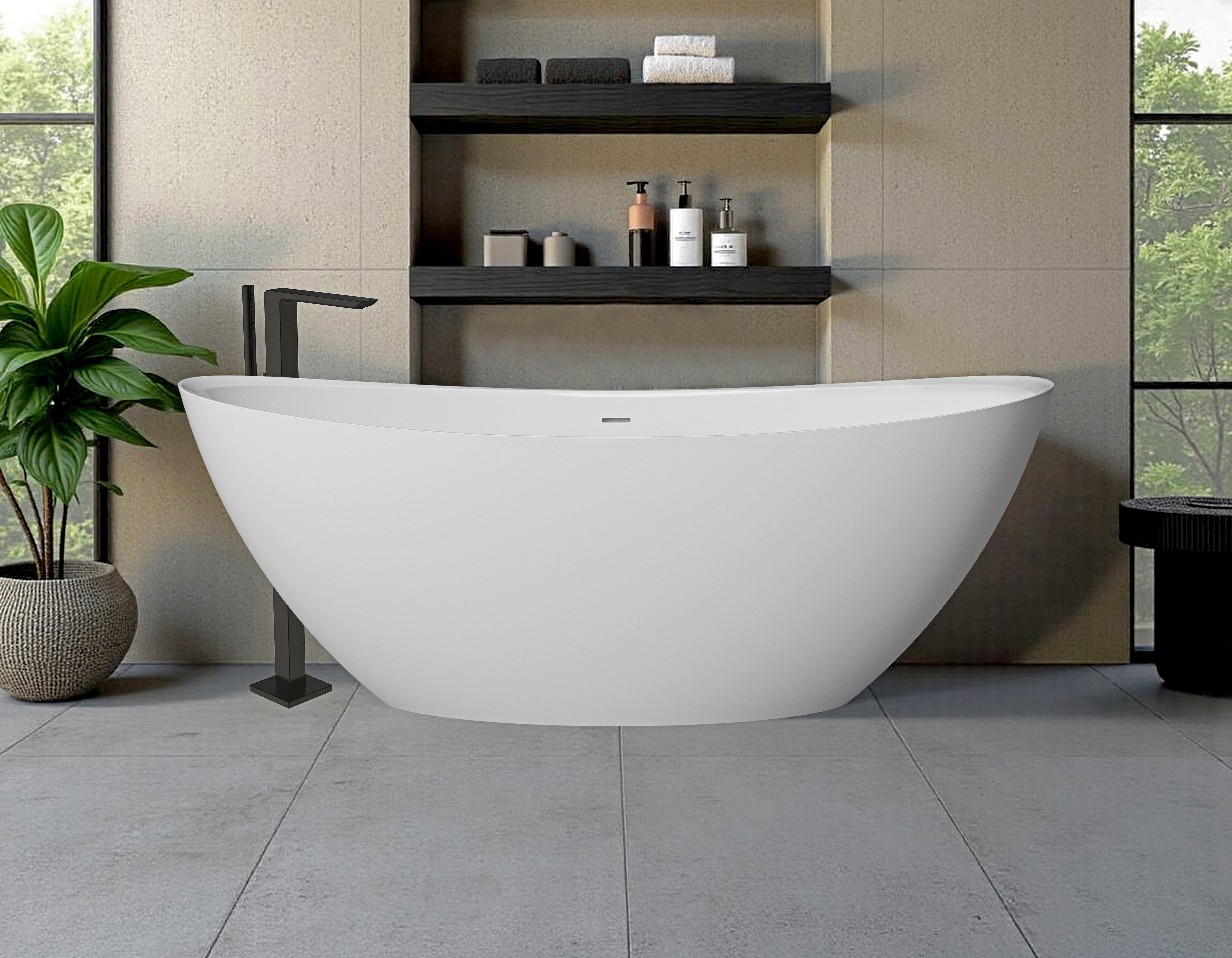 64" x 32" COLLINS FREESTANDING OVAL BATHTUB