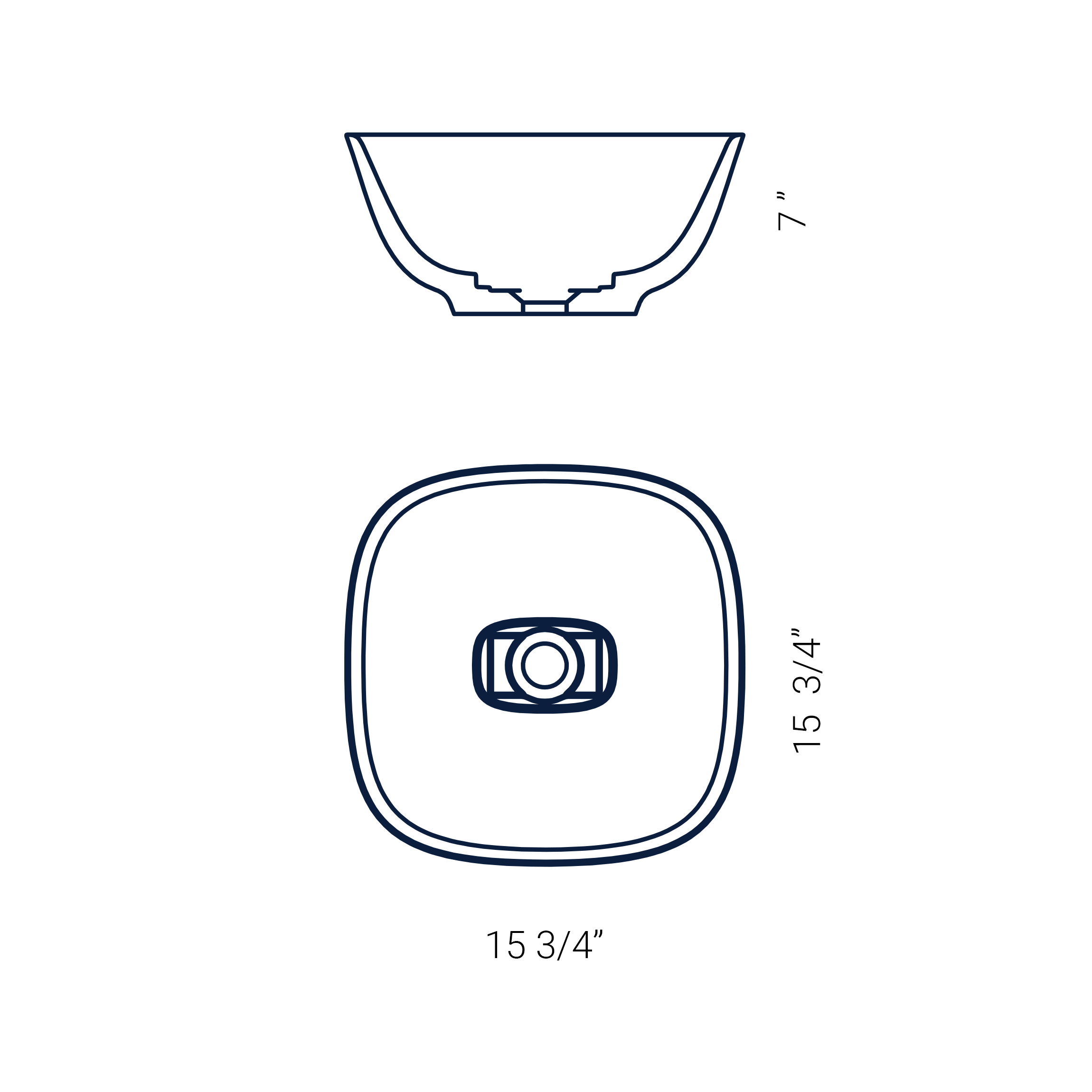 15"x 15" EDDIE SQUARE COUNTER-TOP SINK