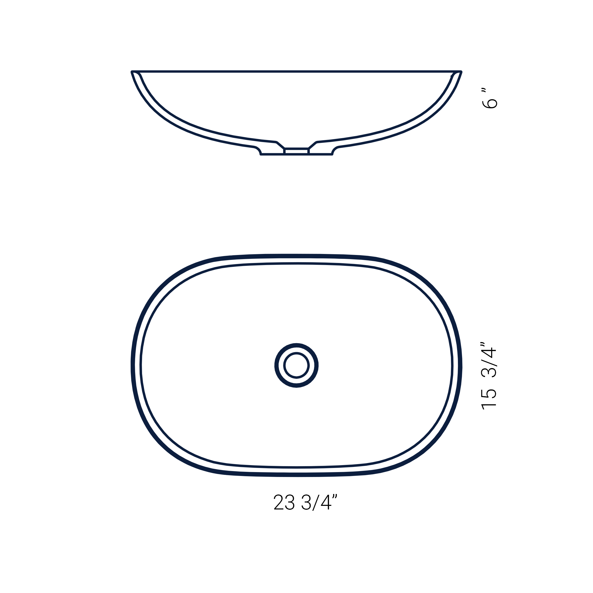 23"x 15" JIMI OVAL COUNTER-TOP SINK
