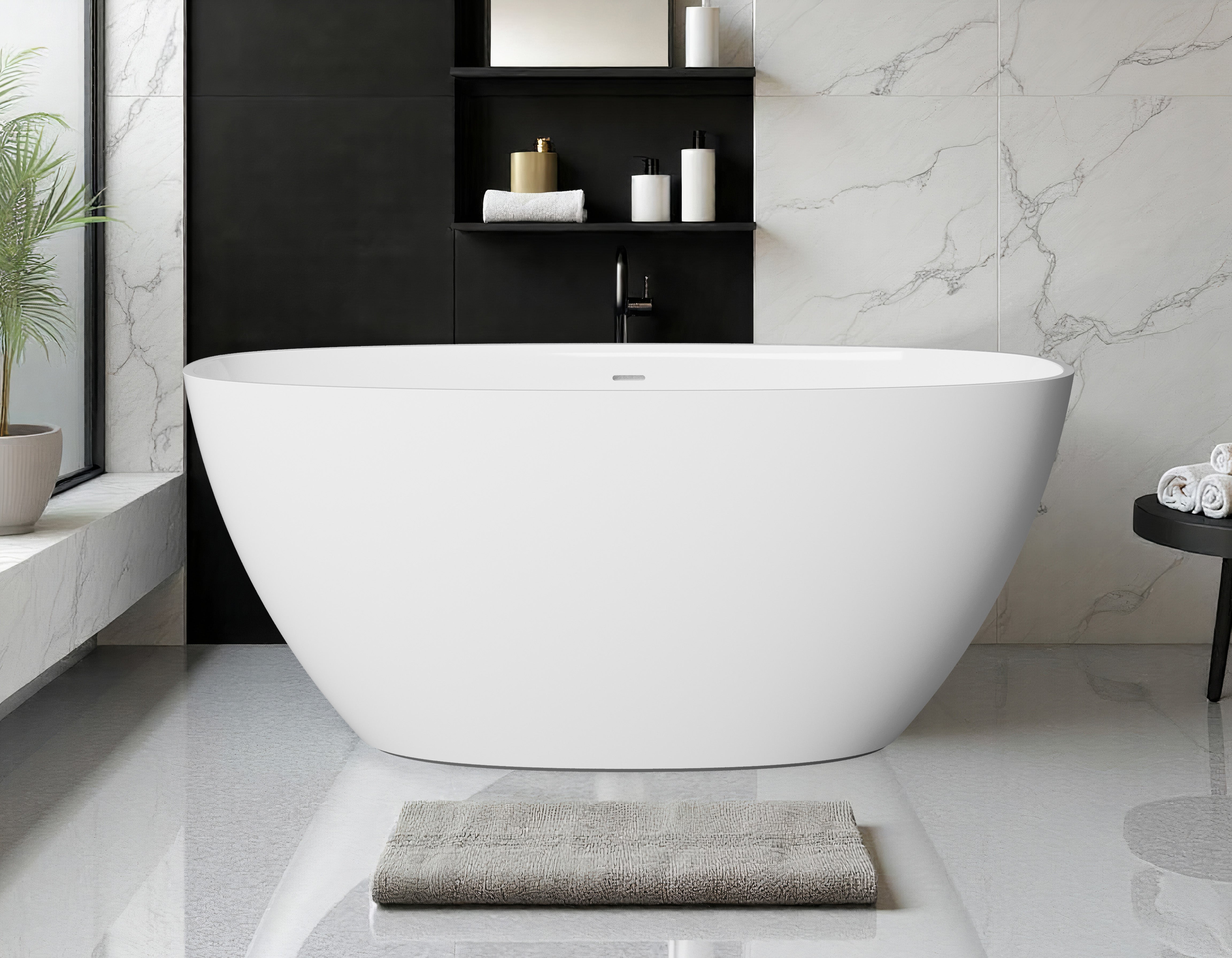 59" x 31.5" STARR FREESTANDING OVAL BATHTUB