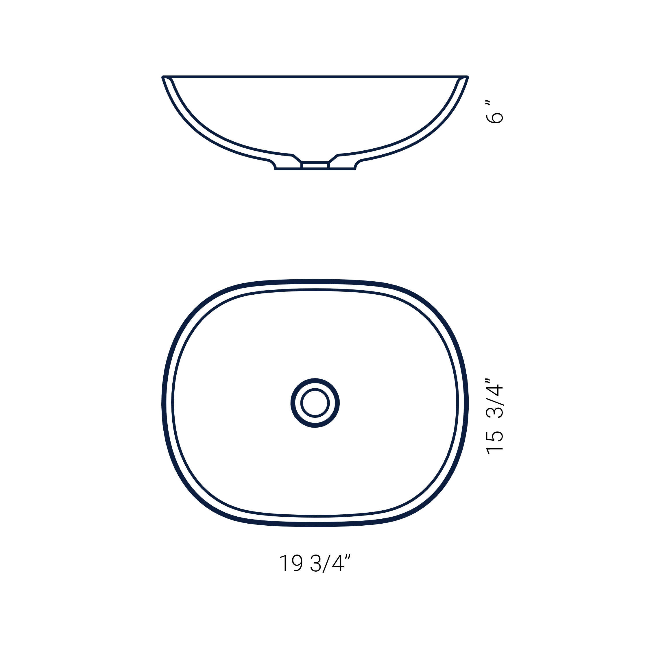 19"x 15" STING OVAL COUNTER-TOP SINK