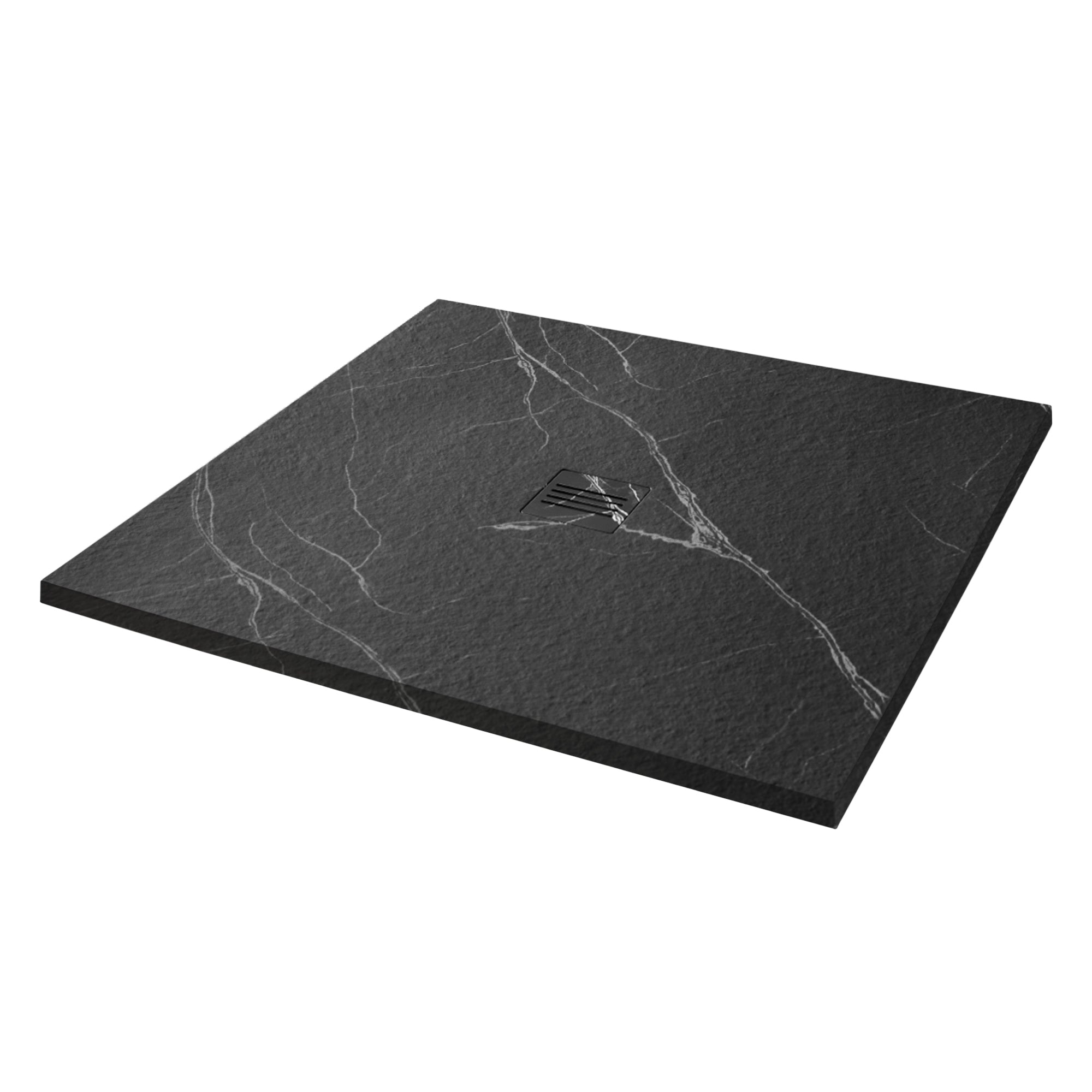 Base de douche rectangulaire ERASTONE à profil bas de 40 po x 40 po avec drain central